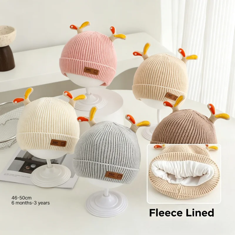 Knit Beanie Hat Warm - Çocuk Şapkası 46-50cm 6M-3Y Kız Çocuk