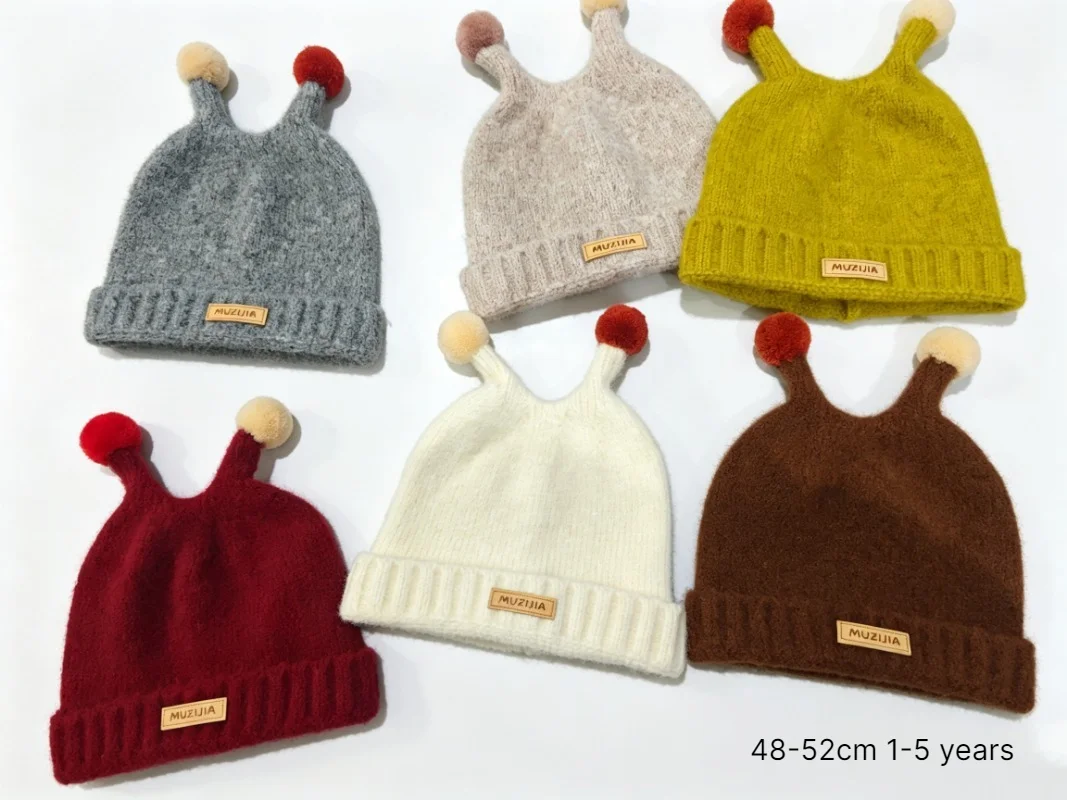 Knit Beanie Hat Warm - Çocuklar için Kışlık Bere 48-52 cm,