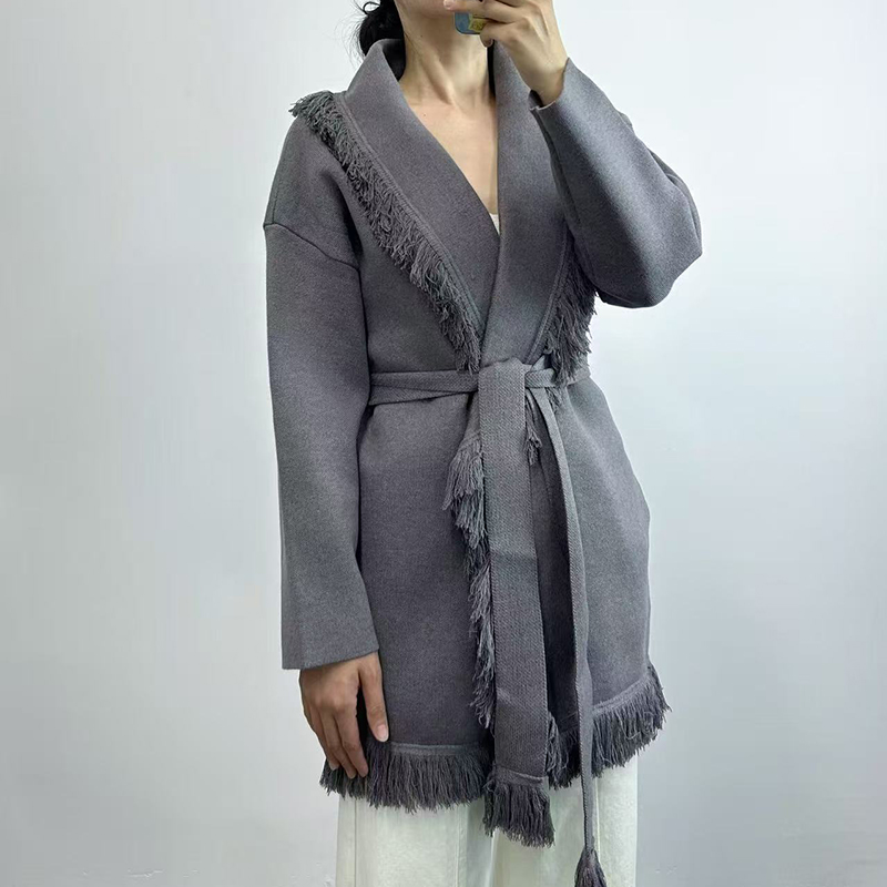 Bayanlar saçaklı uzun yün örgü - Wool Coat Peacoat incelemesi ve fiyatı