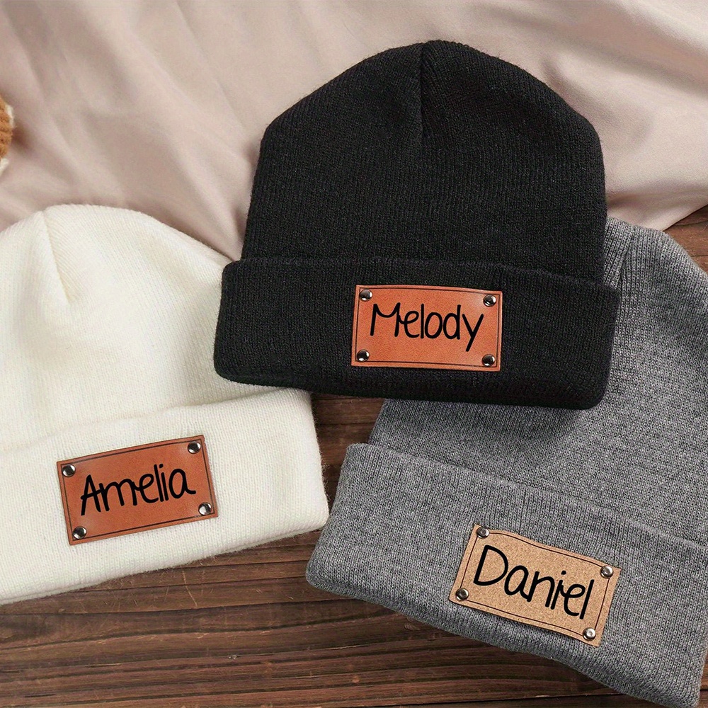 İsim Yazılı Özel Deri Etiketli - Knit Beanie Hat Warm incelemesi ve fiyatı